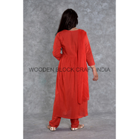 Élégant Salwar Kameez long en coton tissé, 2 pièces, longueur midi, pour femme, nouvelle tendance, style indien pakistanais, taille naturelle, boutonné, lavable, idéal pour les fêtes