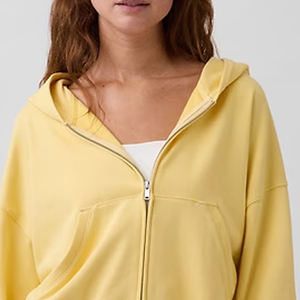 <b>Women</b> Lounge Ready <b>Fleece</b> Hooded <b>Top</b> With Zip Up Closure And Ribbed Hem <b>For</b> Winter Trendy Streetwear Design With Logo And Pocket - Product Image 2