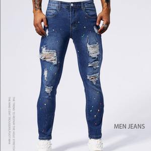 OEM personalizado de alta calidad 100% algodón Denim Baggy Straight Jeans Hombres Vintage lavado desgastado botón transpirable sólido verano - Product Image 3