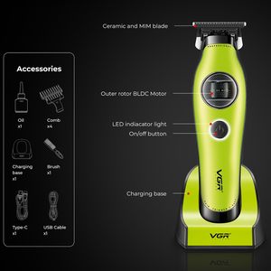 Tondeuse à barbe professionnelle sans fil 7200 tr/min pour hommes, lame en céramique à écartement zéro, tondeuse de barbier, prise US, tondeuse à cheveux à batterie - Product Image 3