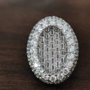 8.00Ct Ice Out Baguette Cut Moissanite Pave Setting Claw Setting White Gold Hip Hop Style Hombres 925 Sterling Silver - Product Image 3