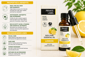 Huile essentielle de citron en marque privée, 100% pure, 30 ml, OEM |   Huile astringente antioxydante pour peaux grasses |   Végétalien Biologique Espagne UE - Product Image 3