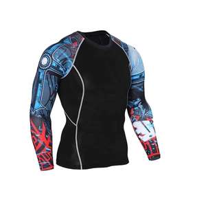 High Quality OEM Design <b>Compression</b> MMA Rash Guard Set Leggings Custom Sublimated Printed Men's Rashguard Uniform - Product Image 3