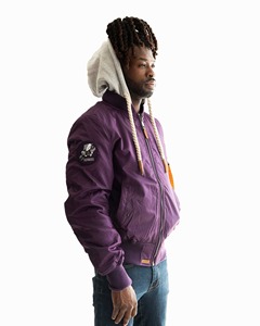 Chaquetas de bombardero elegantes para exteriores informales para hombre, chaquetas de trabajo con patrón de forro Hip Hop de invierno con logotipo personalizado OEM - Product Image 3