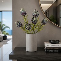 Bouquets de Protea Artificiels Réalistes, Tiges d'Artichauts Faux Tactiles Réalistes pour Décoration Haut de Gamme de Penthouse et Galeries Modernes