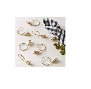 Anillo de servilletas dorado, diseño de hojas de latón para restaurante de boda, aspecto moderno, venta al por mayor - Product Image 3