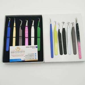 Professionnel meilleur métal incurvé volume pointu personnalisé en acier inoxydable extension de cils pince à épiler cils pince à épiler pochette durable - Product Image 6