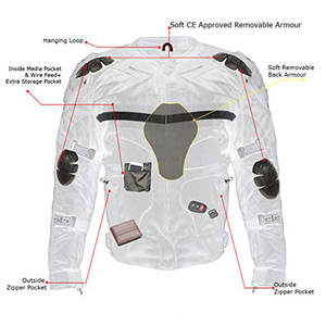 Chaqueta de cuero de motocicleta con armadura aprobada CE hecha a medida para hombres, ropa deportiva impermeable transpirable - Product Image 6