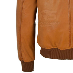Chaqueta de Cuero para Hombre, Estilo Bomber, Informal, para Invierno, Chaqueta Clásica de Cuero Genuino para Hombre - Product Image 4