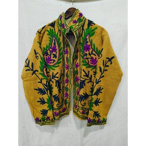 Blouson bomber en cuir matelassé réversible pour femmes, broderie Suzan - Product Image 1