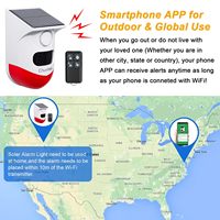 Alarme de sécurité solaire extérieure Daytech WiFi avec détecteur de mouvement, 2 niveaux de sensibilité réglables, son 130 dB, sirène lumineuse et application Tuya