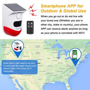 Daytech WiFi <span class=keywords><strong>Détecteur</strong></span> <span class=keywords><strong>de</strong></span> <span class=keywords><strong>Mouvement</strong></span> Alarme Extérieure 2 Sensibilité Réglable 130db Son Sirène <span class=keywords><strong>de</strong></span> Sécurité Solaire Lumière avec Application Tuya - Product Image 2