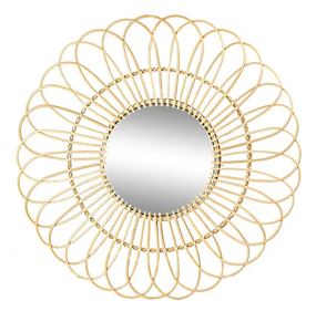 Miroir mural tendance au design Art Déco unique, fait main, éco-responsable, avec cadre en métal doré, qualité supérieure pour la maison et l'hôtel - Product Image 4