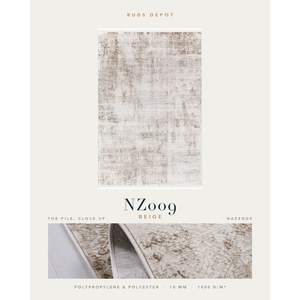 พรมโพลีโพรพิลีนและโพลีเอสเตอร์ขายส่ง รุ่น NAZENDE NZ009 สีเบจ ผลิตด้วยเครื่องจักรจากตุรกี สำหรับห้องนั่งเล่น โรงแรม และโครงการต่างๆ - Product Image 2