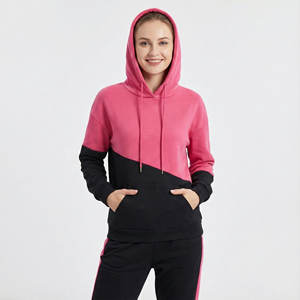 Sweats à capuche pour femmes avec logo de marque personnalisé, couleurs personnalisées, blocs de couleur, pull-over, vente en gros OEM, coupe décontractée, poche kangourou, sweats à capuche élégants - Product Image 1