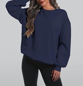 Sudadera extragrande para mujer con diseño de cuello moderno Top informal de manga larga - Product Image 3