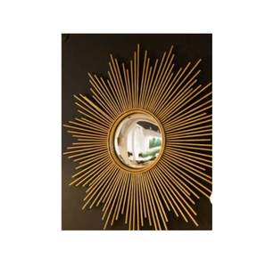 Espejo de pared decorativo de ratán natural hecho a mano con diseño único adecuado para la decoración del hogar - Product Image 1