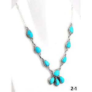 Collier en turquoise de Kingman du sud-ouest et argent sterling en forme de fleur pour les occasions de cadeaux - Product Image 3