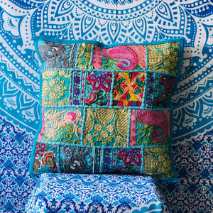 Nueva Llegada Boho Estilo Hippie Patchwork Algodón Fundas De Almohada Hecho a mano Floral Bordado Tejido Trabajo Cojín Vintage Festival - Product Image 6