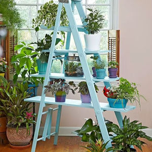 Cadre photo vertical à 3 niveaux HF Industries avec lattes, style moderne fait main en os de buffle, 100x36x112 cm, gris - Product Image 1