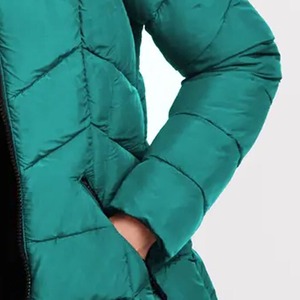OEM <b>Women's</b> Long Sleeve Zip <b>Fly</b> Waterproof Knitted Quilted Puffer <b>Jacket</b> Cotton Canvas Breathable Winter Coat Hooded High Street - Product Image 6