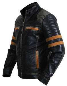 2026 New Arrival Premium Quality OEM Service Customized Fashion Men Collar <b>Brown</b> Solid Color Genuine <b>Leather</b> <b>Jackets</b> For Men - Product Image 4