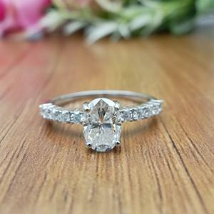 Anillo de Boda de Lujo para Mujer, Chapado en Oro de 10K y 18K, Corte Ovalado Natural VVS, Estilo Hip Hop, para Fiestas, Aniversarios, Clásico - Product Image 1