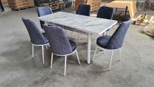 Ensemble de meubles de salle à manger modernes et élégants, 1 table et 6 chaises pour une touche élégante dans la cuisine ou la villa - Product Image 4