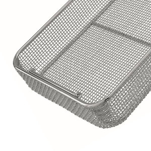 ตะกร้าฆ่าเชื้อแบบใช้ซ้ำได้สำหรับใส่ถาดเครื่องมือผ่าตัด ทำจากลวดตาข่ายสแตนเลสอย่างดี ผลิตอย่างมืออาชีพ - Product Image 4