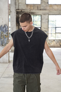 Unisex <b>Gym</b> Tank Top Custom Cut Off Sleeveless T-shirt Man Washed Loose Oversized Muscle Shirt Acid Wash Graphic <b>Men</b> <b>Vest</b> - Product Image 4