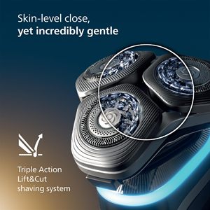Afeitadora Eléctrica Rotatoria Dorada de Doble Cuchilla para Hombre, Uso en Seco/Húmedo, IPX7, Inalámbrica, con Base de Limpieza Rápida, Doble Cuchilla Lavable - Product Image 6