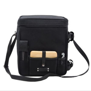 Bolsa de hombro personalizable para picnic con forro aislado Cierre de cremallera de alta calidad Bolsa de seguridad portátil para almacenamiento de botellas de vino - Product Image 1