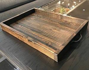 Bandeja de Servir Rectangular Decorativa de Madera de Acacia, Diseño Personalizado para Cocina, Desayuno, Almuerzo y Cena - Product Image 3