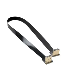 90 Degree Down Angled HDMI Type A Male To Male HDTV FPC For Video Cameras Flat 50cm HDMI Cable