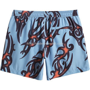 Short de bain camouflage taille haute personnalisé séchage rapide short de plage doublure en maille poches zippées logo personnalisé écologique vente en gros - Product Image 4