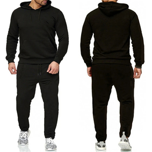 Survêtement deux pièces à fermeture éclair pour hommes, ensemble d'hiver à motif solide écologique - Product Image 3