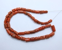 Perles tubulaires lisses en corail rouge italien de 16 pouces, perles cylindriques en corail rouge italien naturel, taille de 7x5 mm à 15x5 mm, prix de gros