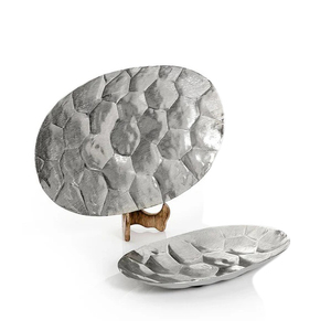Plateau de service en aluminium robuste poli argent avec haute capacité et robuste adapté à la restauration professionnelle - Product Image 4