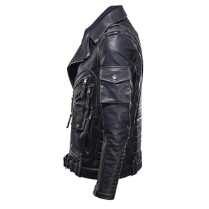 เสื้อแจ็กเก็ตหนังแฟชั่นฤดูหนาวสำหรับผู้ชาย, เสื้อแจ็กเก็ตหนัง PU สำหรับขี่มอเตอร์ไซค์เสื้อโค้ทหนังสุดเท่มีกระเป๋ามีซิปสำหรับฤดูหนาว - Product Image 5