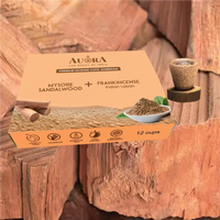 Coupelles d'encens artisanales écologiques de qualité supérieure, Sambrani indien naturel, prix d'usine, 12 coupelles de bois de santal pour Pooja, culte, Dhoop, Havan