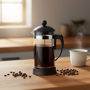 Cilio Coffee Maker Mariella 8 <b>Cups</b> Black Glass French Press Dripper - Product Image 2