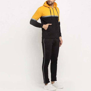 Haute qualité Cargo personnalisé jaune et noir survêtement Street Wear hommes survêtement rayure respirant confortable hommes survêtement - Product Image 5