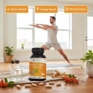 Cápsulas de Ashwagandha con Etiqueta Personalizada OEM, 120 Cápsulas de Ashwagandha, Raíz de Cúrcuma y Pimienta Negra para Adultos, Apoyo Energético - Product Image 3