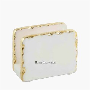 Prime Quality Aluminum Casted Silver Color Finishing <b>Hammered</b> Texture With Gold Plated Flowers Designer Tissue Paper <b>Holder</b> - Product Image 6