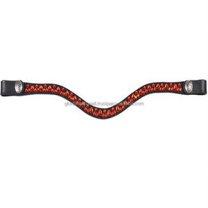 Banda de cuero genuino para cejas de caballo, con diamantes de imitación de cristal, de cuero negro, de última calidad, a precio barato - Product Image 6