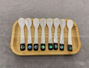 Cuchara redonda de madreperla blanca de diseño único, cuchara de caviar, servidor de caviar adecuado para disfrutar de caviar caro, tamaño 6-12cm - Product Image 2