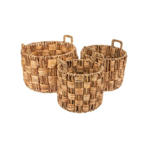 Juego de 3 Cestas de Jacinto de Agua Ecológicas de Nuevo Diseño, Personalizables, OEM, Forma Rectangular, Hechas en Vietnam, Artesanía HNH, Estilo Bohemio - Product Image 2