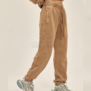 Pantalones de chándal de lavado ácido para hombre con bolsillos laterales para uso diario informal Joggers de lavado ácido de algodón suave para hombre - Product Image 5