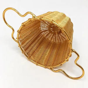 Brass Wire hand Woven <b>Loose</b> Leaf Gold <b>Tea</b> <b>Infuser</b> deep Basket High Quality <b>Tea</b> Strainer for Home & Restaurants Wholesale Prices - Product Image 2
