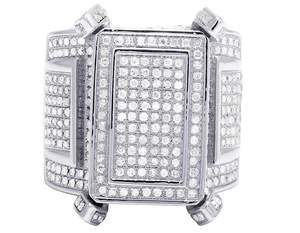 Iced Out Moissanite Round Cut Cluster Diamond Hip Hop <b>Ring</b> With Sterling <b>Silver</b> <b>Statement</b> Jewelry for Men - Product Image 3